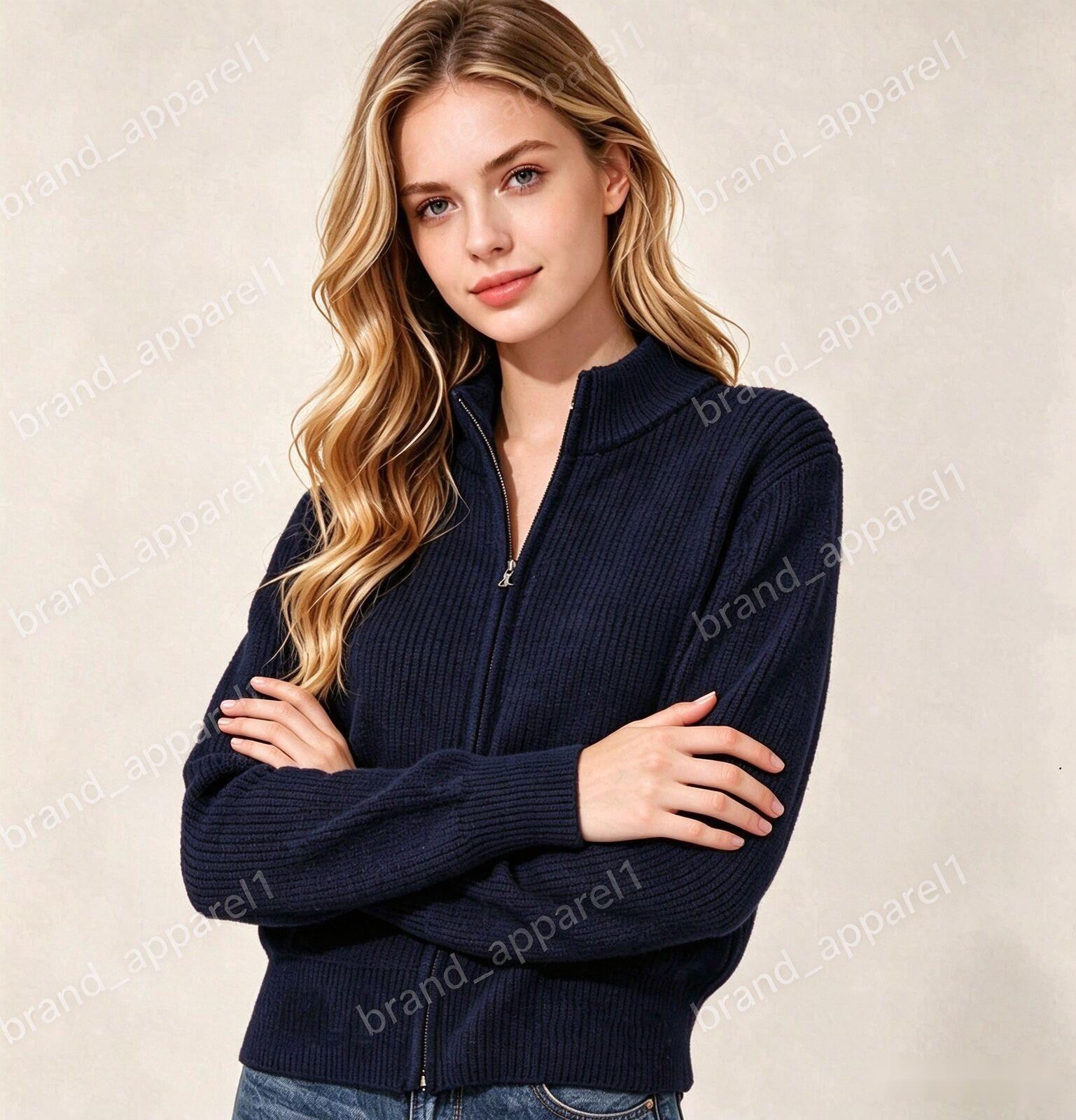 Designer Sweater Womens Fall Cashmere Jackets Fashion brand Embroidery LOGO Wool knit Zipper Cardigan Coat Loose casual Top wool sweater f0b