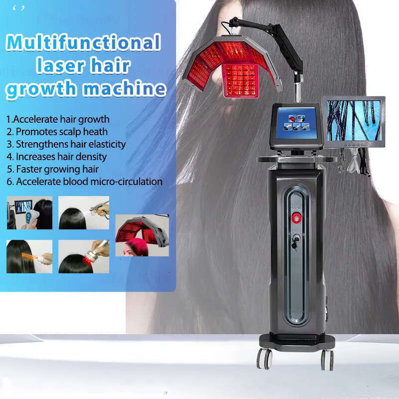 New Upgrade 650Nm Diode Laser Therapy For Hair Growth Low Level Laser LLLT Hair Restoration Scalp Nourishing Bactericidal Hair Health Follicle Analy