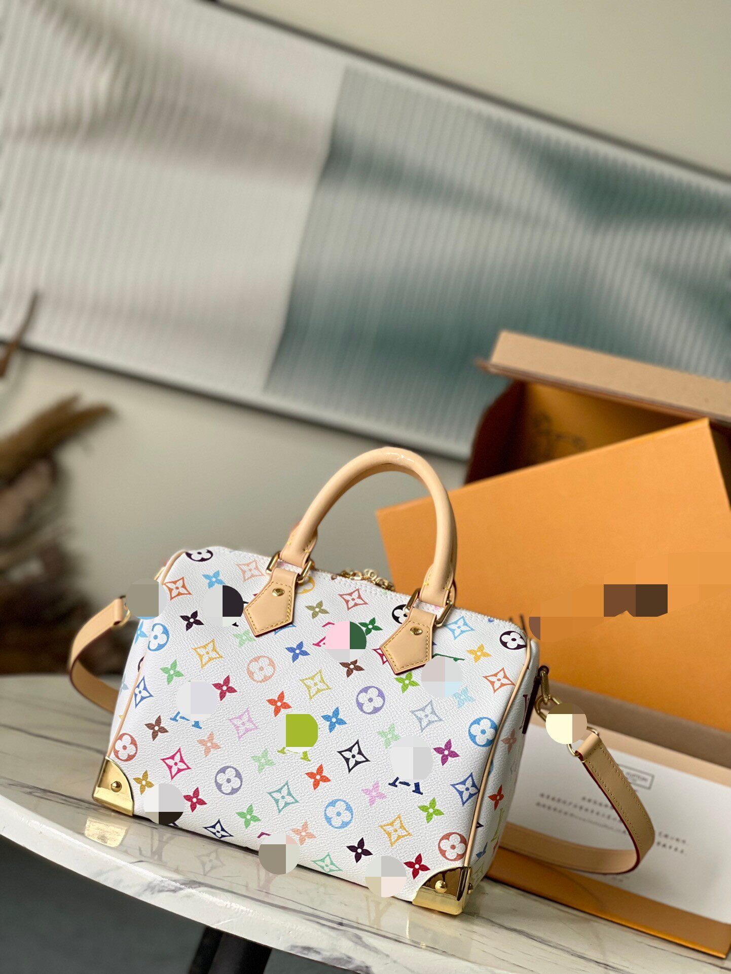 designer bag luxury purse handbag barrel canvas monogram print leather woman womens lady white cream gold tan vintage premium high quality city part