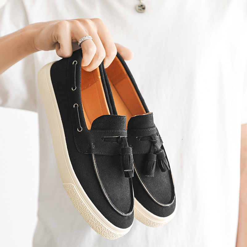 2026 new suede loafers, trendy slip-on shoes, casual men's footwear, one-piece design, model X502