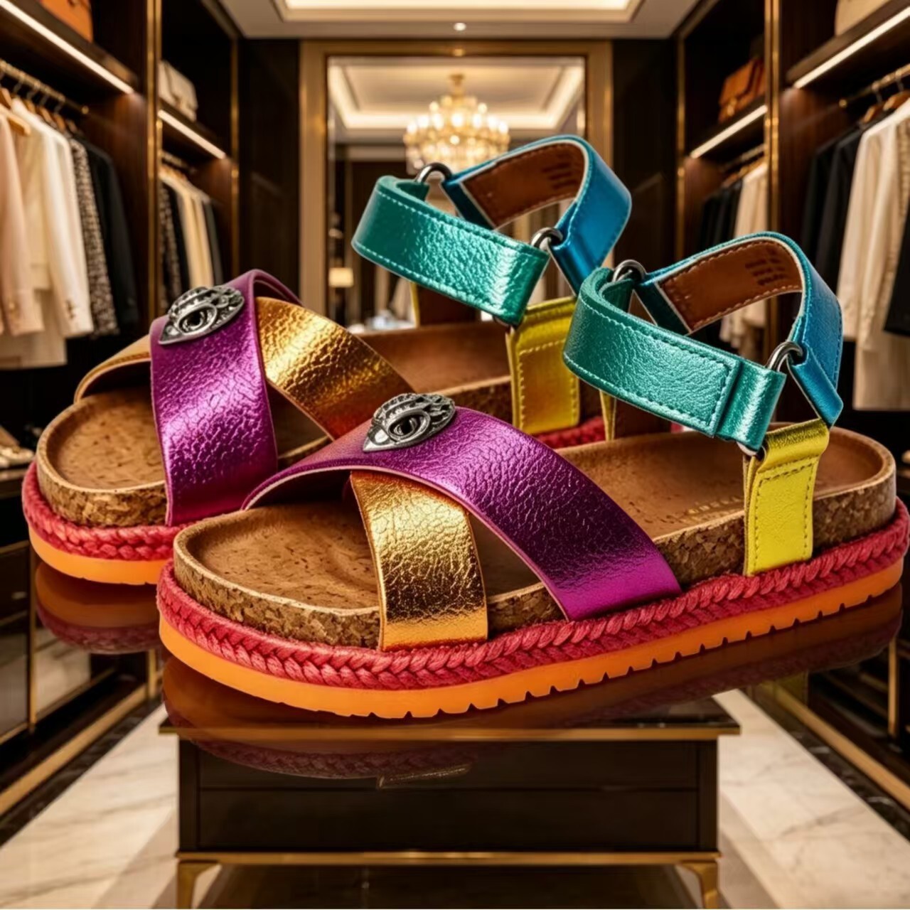 2026 new new 26 summer colorful thicksoled sandals for women european and american fashion eaglehead outdoor beach sandals manufacturers instock who
