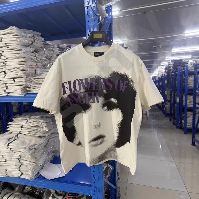 EERRD Washed Distressed Graphic Print Cotton Short Sleeve T-Shirt Crew Neck Loose Fit Casual Vintage Tee Top for Youth Daily Wear