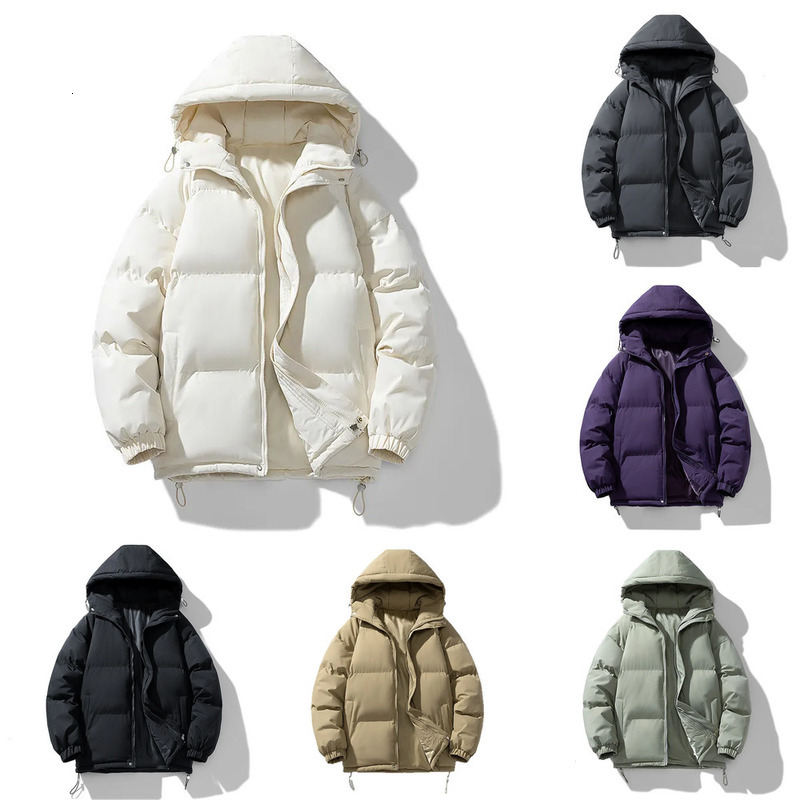 2026 Cotton Jacket Men Short Puffer Jacket Hooded Warm Thickened Casual Coat Men Couple Efficient Temperature Lock Trendy 240828