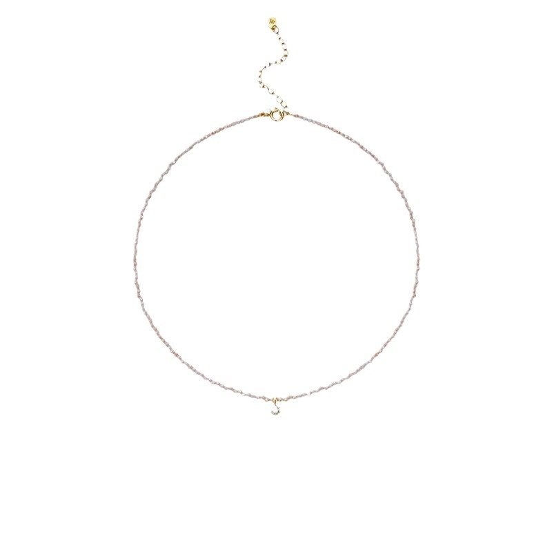 Rose Gold Beaded Spinel Necklace Women's Fashion Pendant Jewelry Minimalist Choker