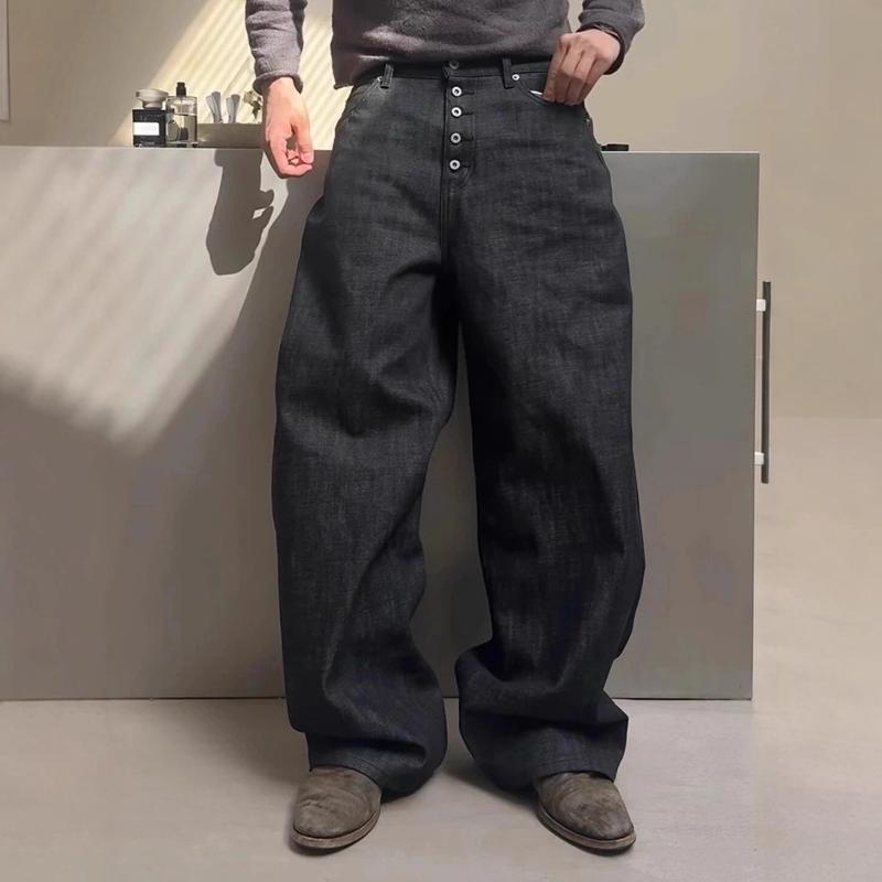 Jean rétro Vintage taille haute pour hommes et femmes, pantalon à jambes droites, couleur unie, Streetwear, décontracté