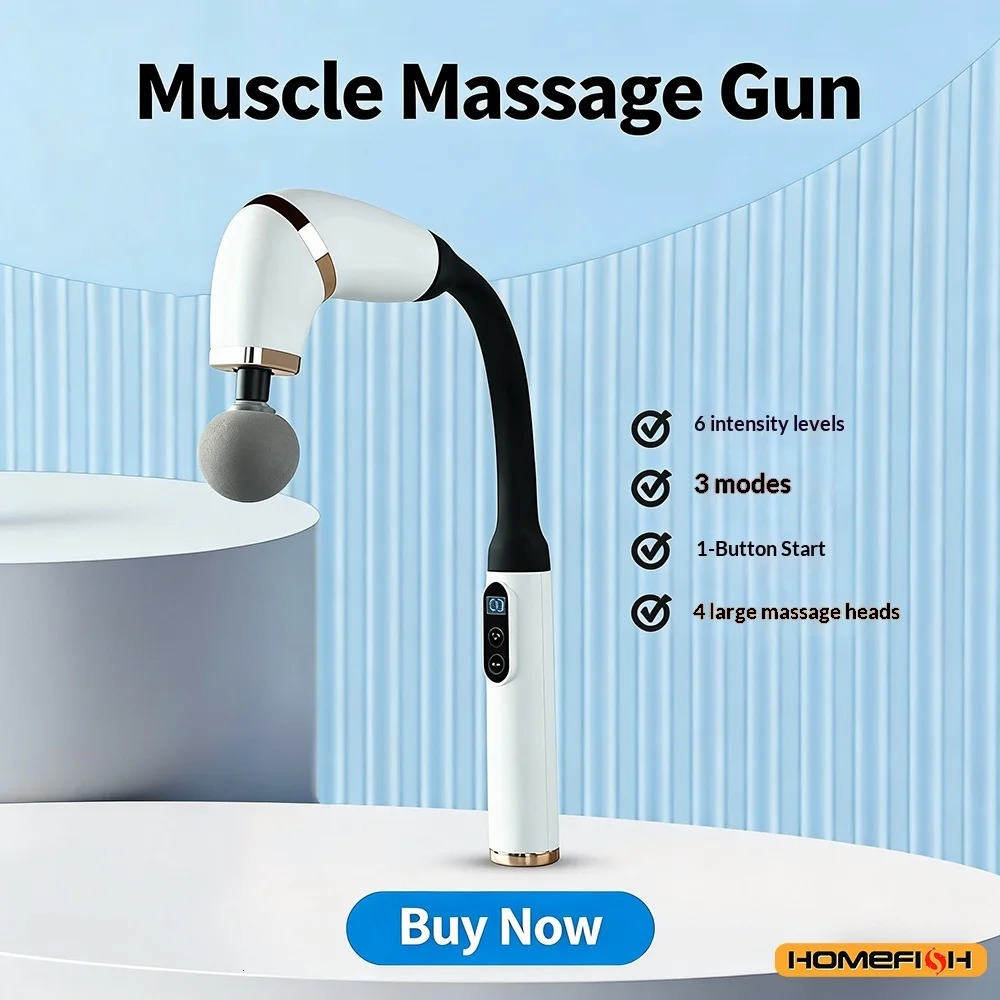 Rechargeable Smart Massage Gun Electric Handheld Deep Tissue Percussion Massager for Back Body Portable Home Use 261009