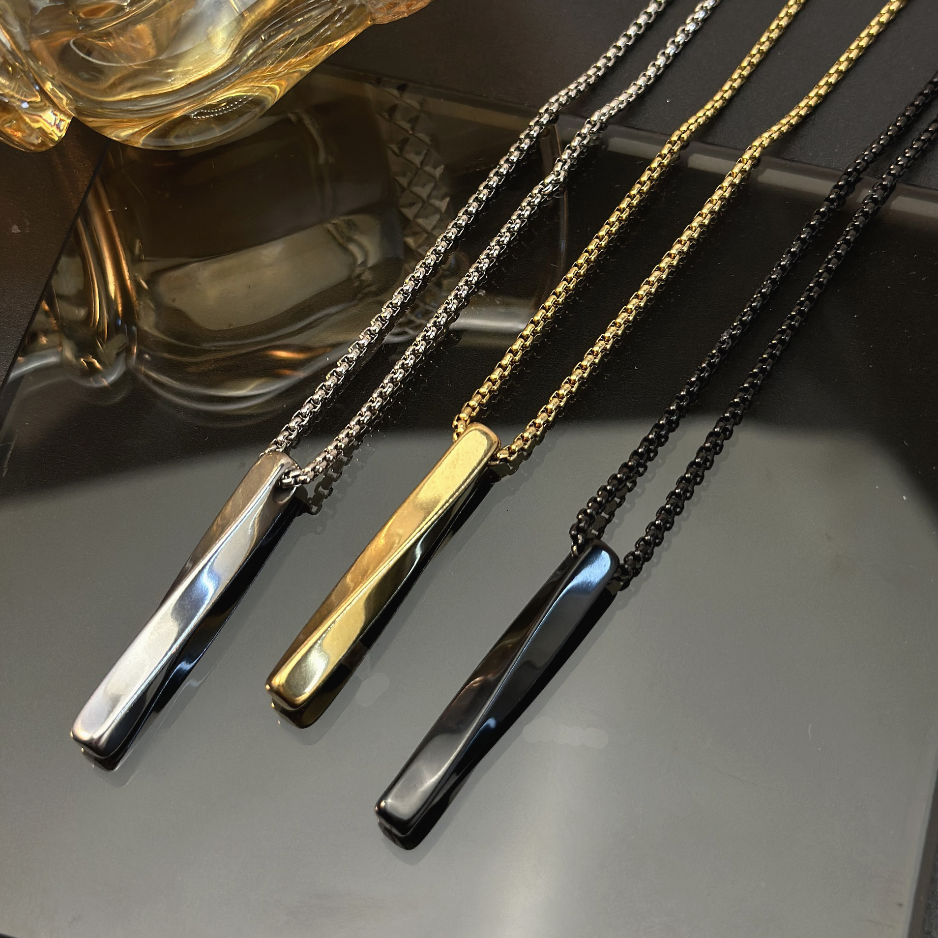 new jewelry, European American style, trendy Instagram-inspired, hip-hop stainless steel necklace, simple versatile, minimalist fashionable