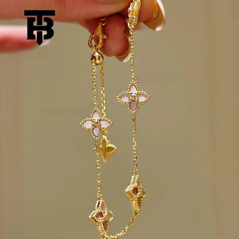 TB BHULAMTE Designer Korean Versatile Charm Beimu Flower Women's Pendant Bracelet Fashion Luxury Jewelry Date Wear Hand Accessories Festival Gi