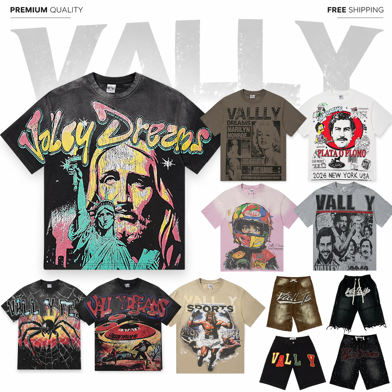 Vallys Shirt Designer Shirts Shirt Mens Graphic Shirt Tops Designer Mens T Shirt Clothes Sweatshirt Big Graphic Oversized Tops Haruku Wash Cotton