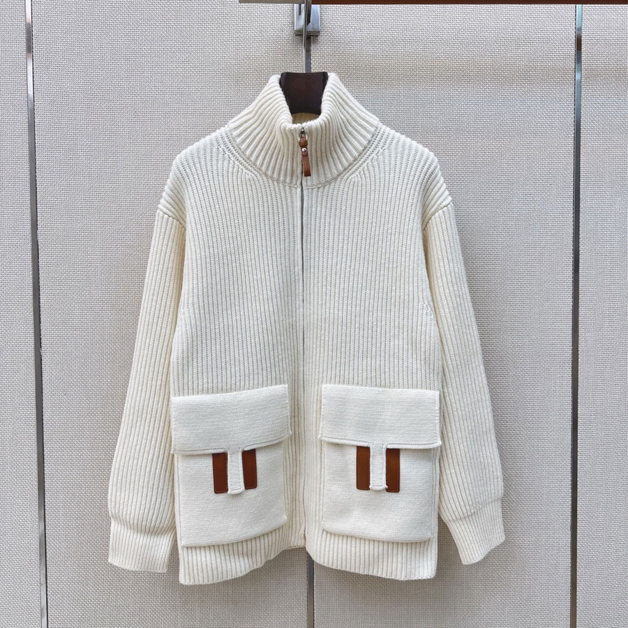 Zipper Knitted sweater sweater designer sweater women womens blend fabric Knitted Cardigan Luxury Jacket Tops Autumn Winter Coat Long Sleeve Sweater