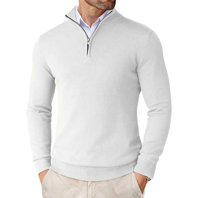 Sweaters Men's Quarter Zip Up Slim Fit Lightweight Mock Neck Pullover Casual Sweaters Half Turtleneck Knitted Outdoor Strtwear M261016