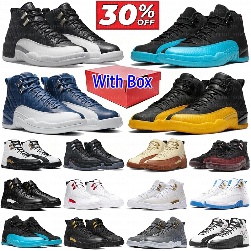 With Box Free Shipping designer Casual shoes 12 12s men Black White Blue Grey Red University Purple for mens sneakers trainers sports premium classi