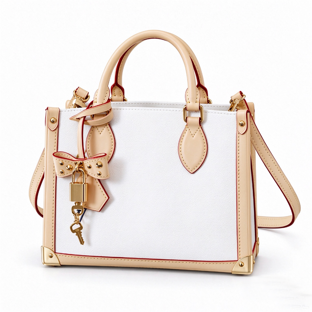 Top Handle Satchel Bag Premium Leather Boxy Tote Detachable Strap Lock Charm Refined Office Shopping Date Top-Tier Designer New Arrival