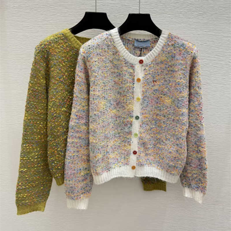 Women's Knits & Tees designer 26 Autumn New woman Cardigan Colorful Dot Top Stylish Short Versatile Sweater for Petite Figures