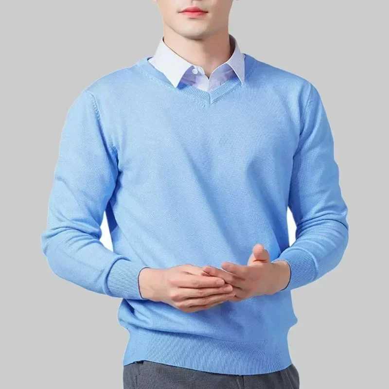 Cashmere Warm Pullovers Sweater Men's V Neck Knit Autumn Winter Fit Tops Male Wool Knitwear Jumpers Bottoming shirt Plus Size M261016