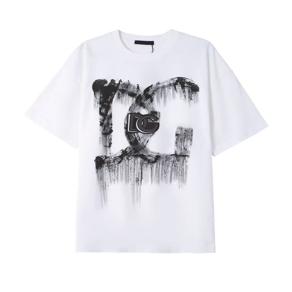 mens designer clothes t shirt Men's Fashion Print T-Shirt Heavyweight Cotton Crew Neck Casual Streetwear Top All Seasons