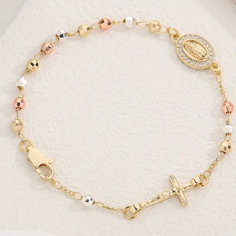 Luxury Brand Designer Jewelry 2026 European And American Hot-Selling Product: Cross-Studded Bead Chain With Color Retention, High-End Fashion Gift L