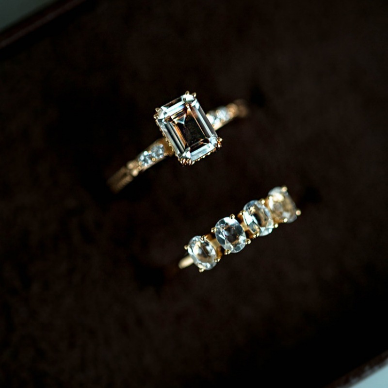 Light Luxury|Dream Lover White Zircon Retro Court Style Thai Silver for Women Versatile Open Ring Gift