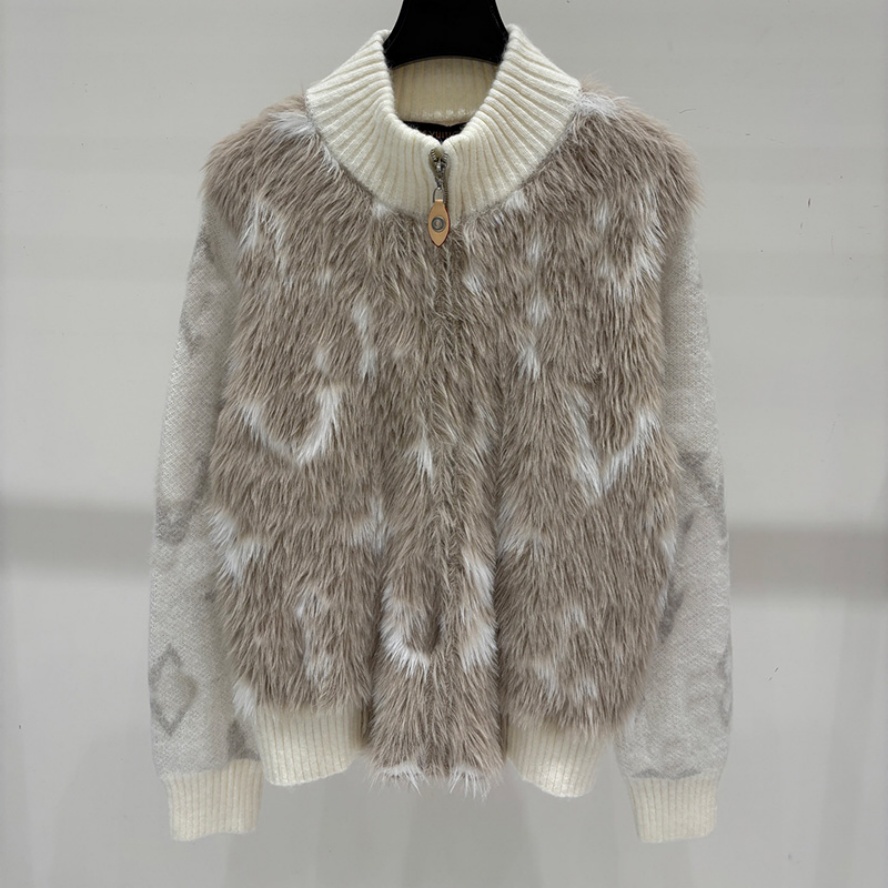 Designer Fuzzy Knit Cardigan Women Elegant Vintage Thick Warm Sweater Cardigan Autumn Winter Stylish Loose Fit Zipper Cardigan