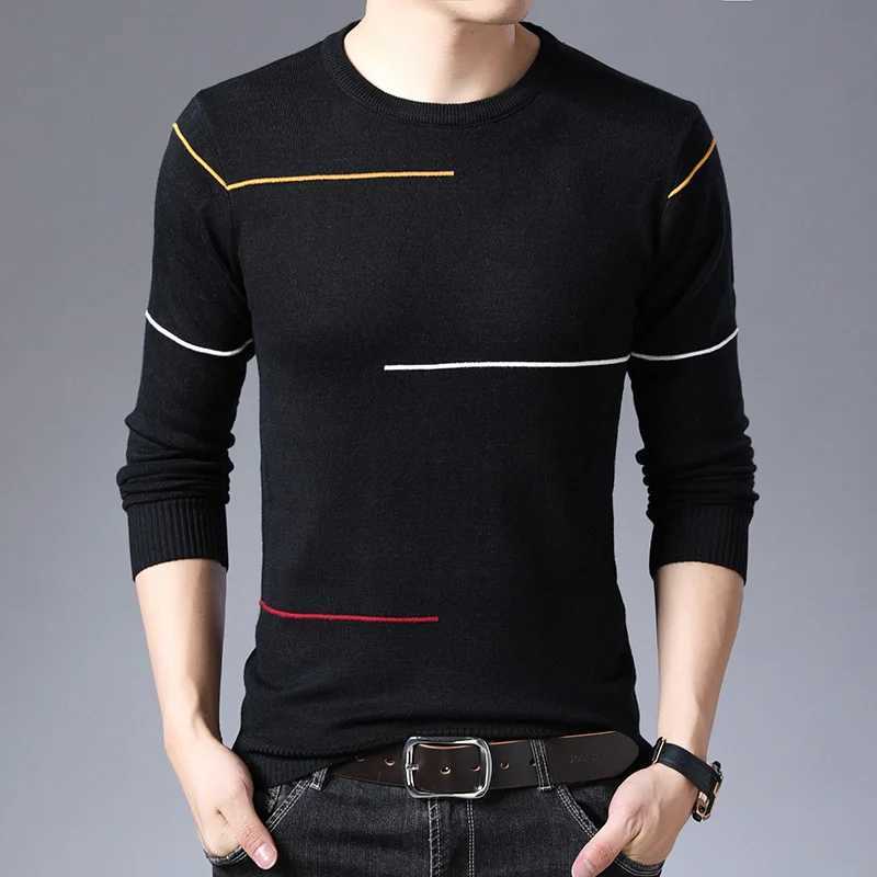new round-neck men's knit Autumn sweater stylish slim-fit Korean-style men's sweater base layer M261016