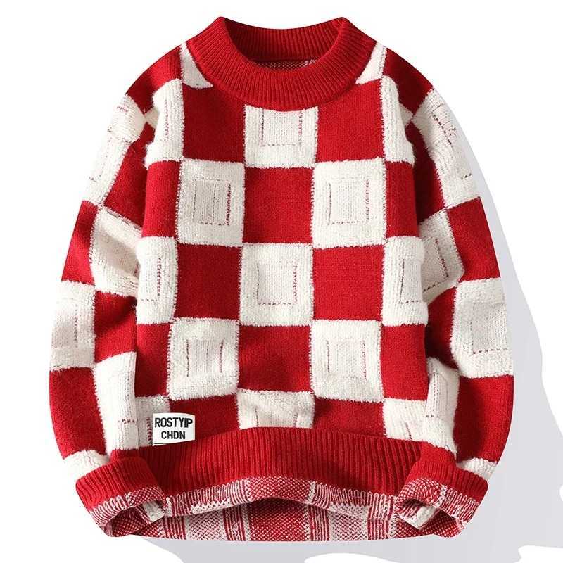 Fashion Men Sweater Knitted Harajuku Hip Hop Strtwear Pullover Oversized Casual O-Neck Vintage Sweaters M261016