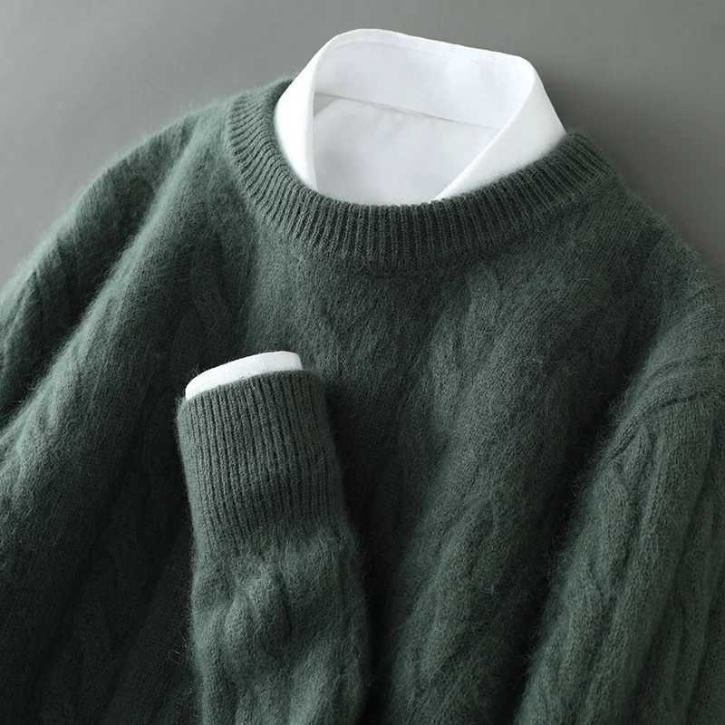 100% Men's sweater thick cashmere pure cashmere round neck cashmere sweater 2024 new spring and winter knit base shirt M261016