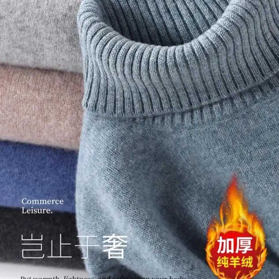 Cashmere High-neck Men's 100% Pure Sweater Autumn Winter Thick and Loose Knitted Base Layer Men's All-cashmere Sweater M261016