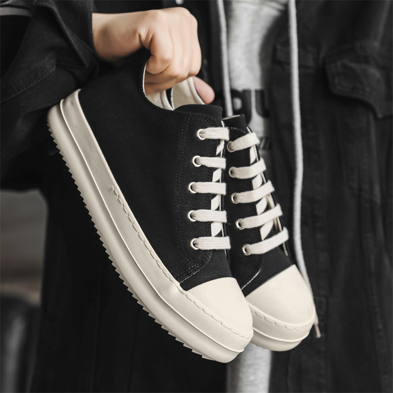 New Mid-Top High Street Couple Canvas Sports Casual Thick-Soled Height-Increasing Men's Shoes Dropshipping X189