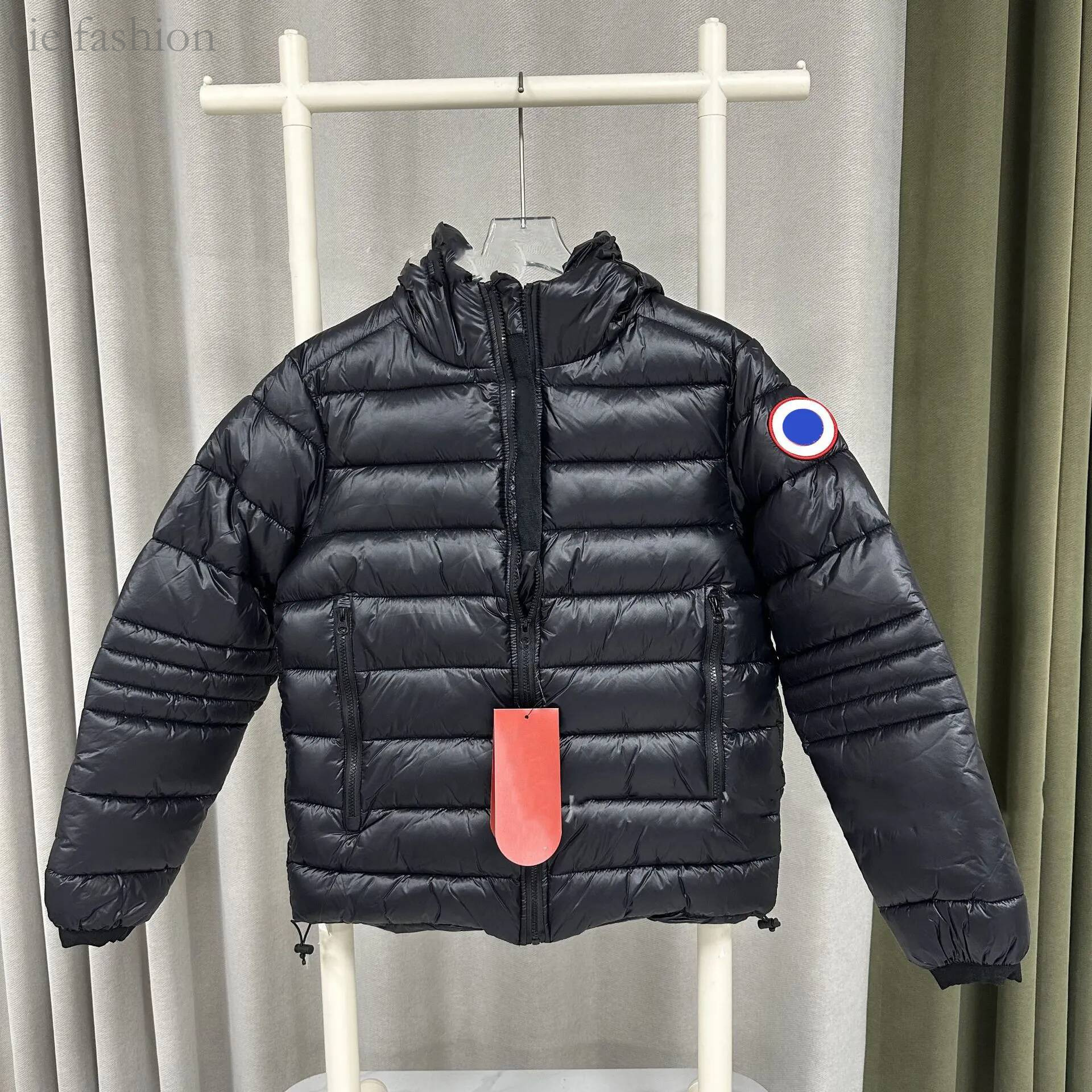 Men's Outdoor Down Winter Lightweight Short Striped Stitching Slim Casual Puffer Jacket Hood Oversized Warm White Black canadanessity gooceness