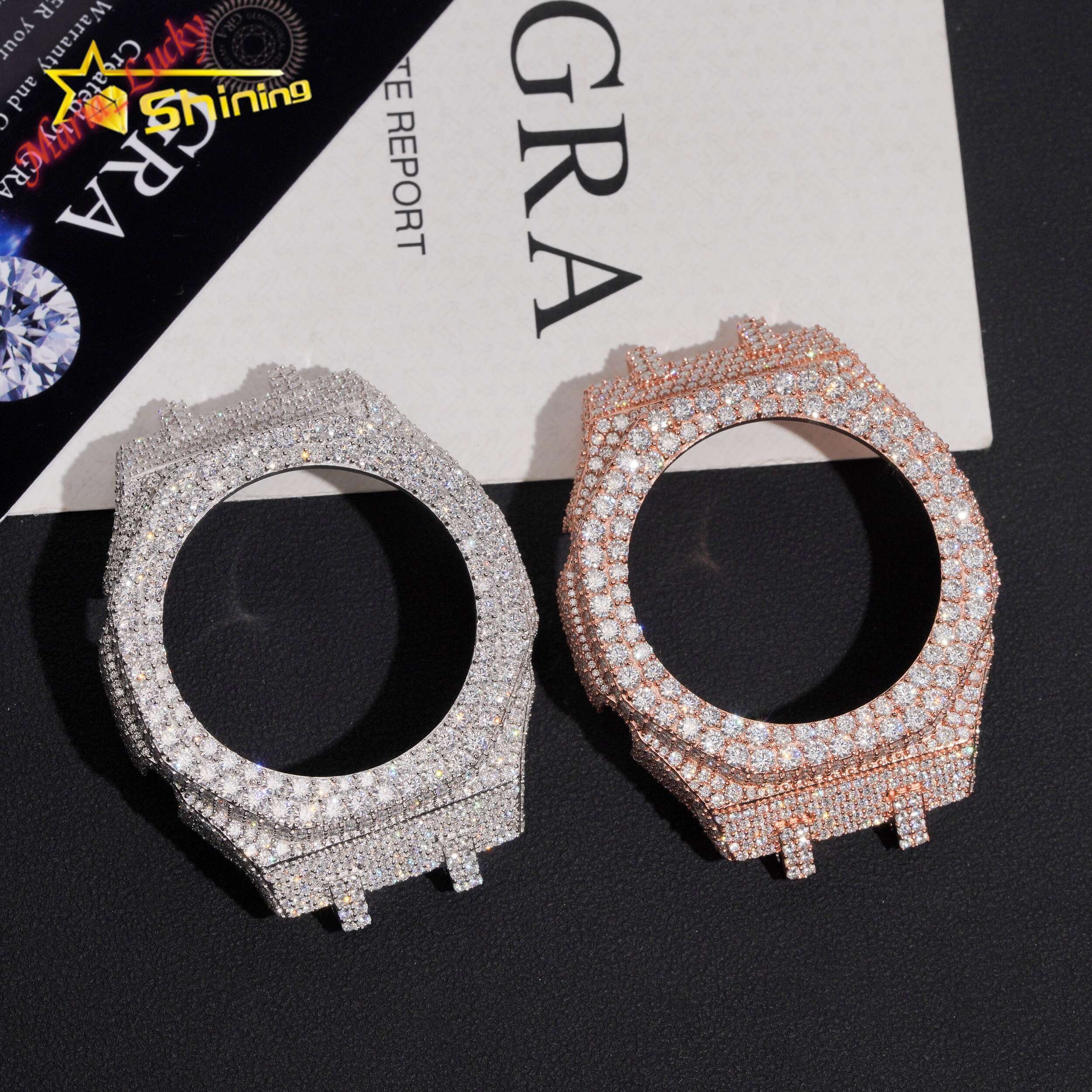 Hot Sale Iced Out Buss Down Watch Bezel For GA2100 925 Sterling Silver Gold Plated VVS Moissanite Watch Case Luxury Hip Hop Custom Mod Watch Replace