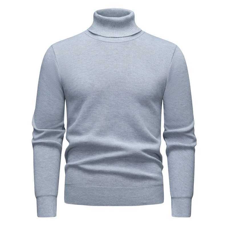Quty Anti-pilling High Sweatwear Mens Knitted Turtleneck Sweater Slim Fit Long Slve Pullover Solid Color Trend Men Clothing M2610161