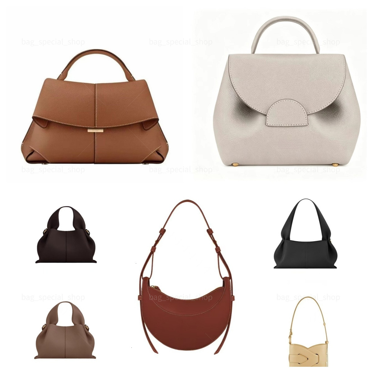 Designer Bag Sac Polened Cyme Mini Tote Bag Genuine Leather Half Moon Smile Bag Smooth Shoulder Poleneied Bag Fashion Women Cross Body Bags Lady Han