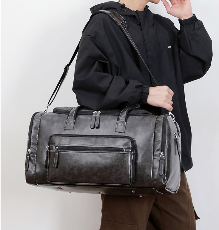 Designer Duffle Bag Women Men Large Capacity Business Men Travel Handbags Retro PU Leather Travel Luggage Pack Outdoor Shoulder Travel Bag