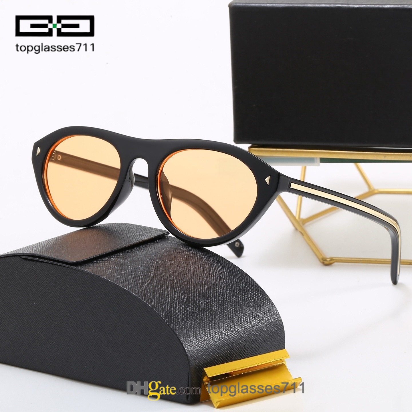 Retro Oval Cat Eye Sunglasses Vintage Thick Acetate Frame UV Protection Sun Glasses Women Trendy Streetwear Shades