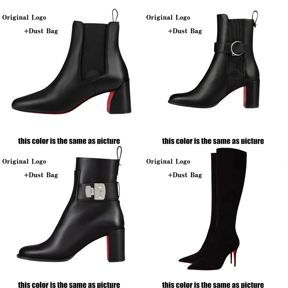 Designer Women High heeled suede red shiny bottom stiletto genuine leather ankle boots fashion woman dress shoes 35 43