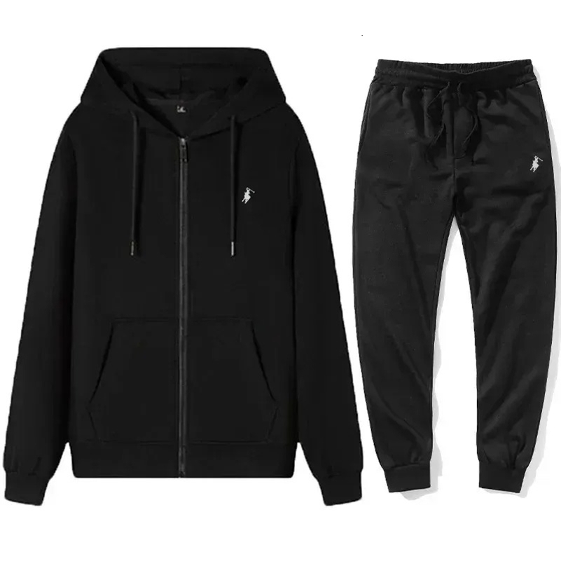Autumn and Winter Men's sportswear set a fashionable outdoor zipper warm men's casual sweatshirt pants 2-piece set260930ww