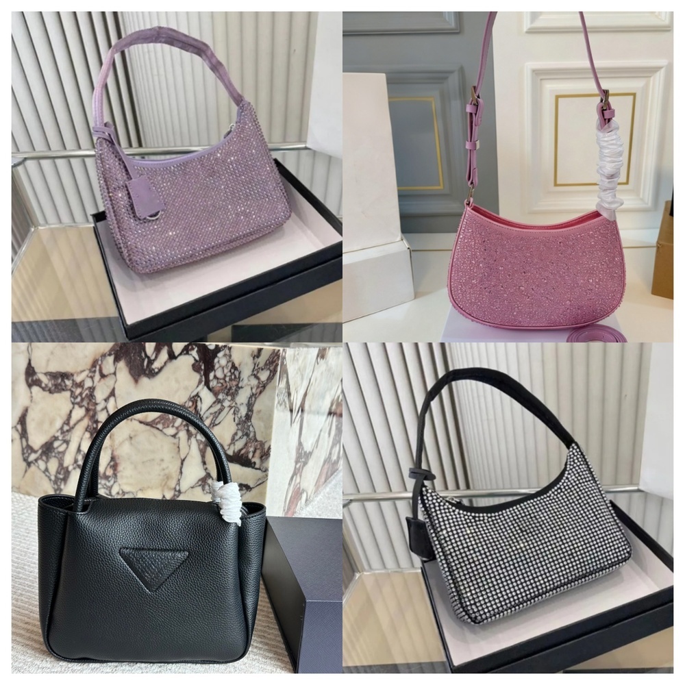 Designer Luxurys Handbag Women new Underarm Crescent Hobo diamond bag 2025 Shoulder Crossbody Purses Chain Canvas Fashion Wallet Bag