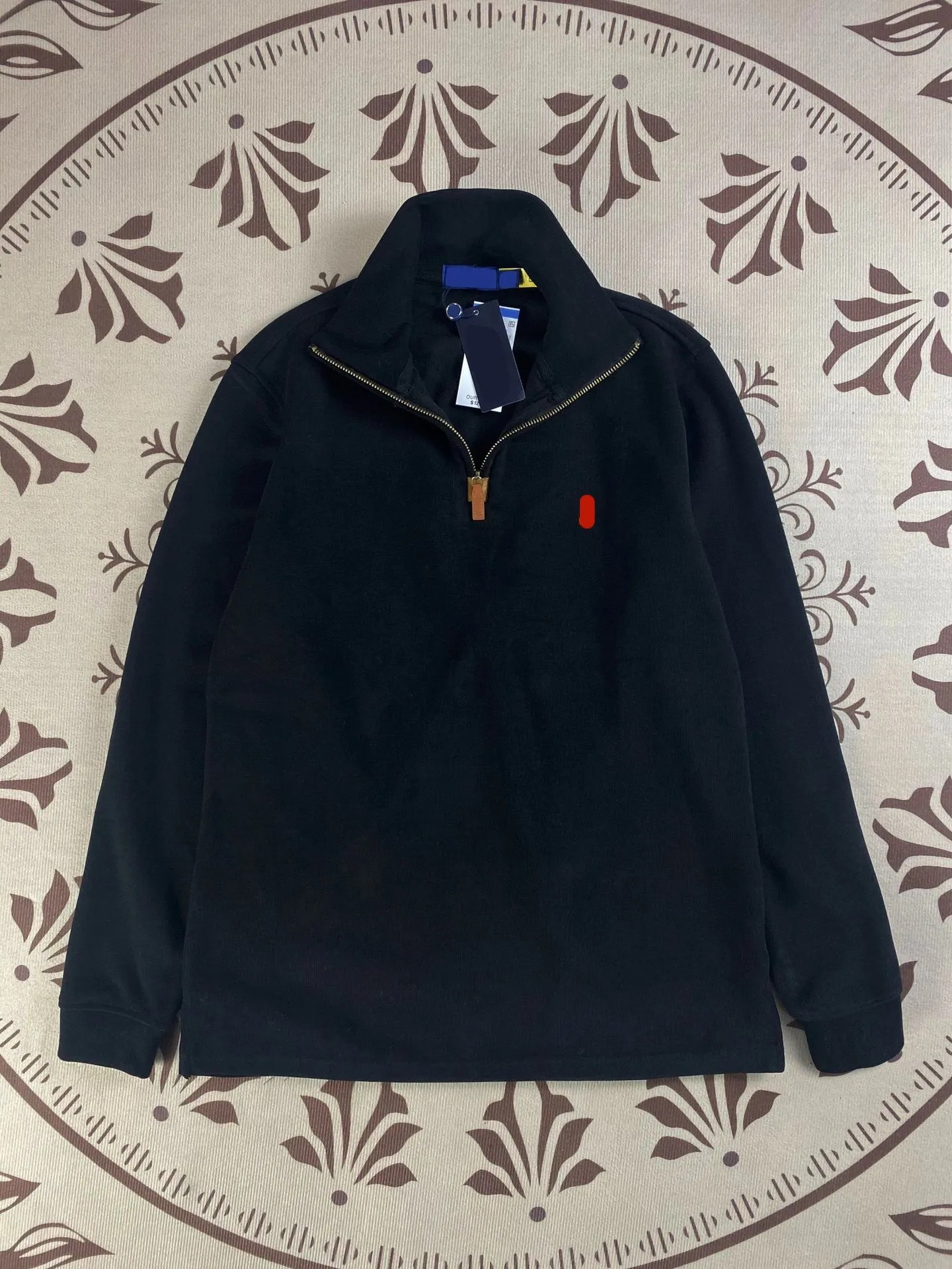 Men's Hoodies Designer Half zip Stand Polo Hoodie Men Fashion Vintage Loose Pony Pullover Solid Ribbed Casual Sweatshirt b7