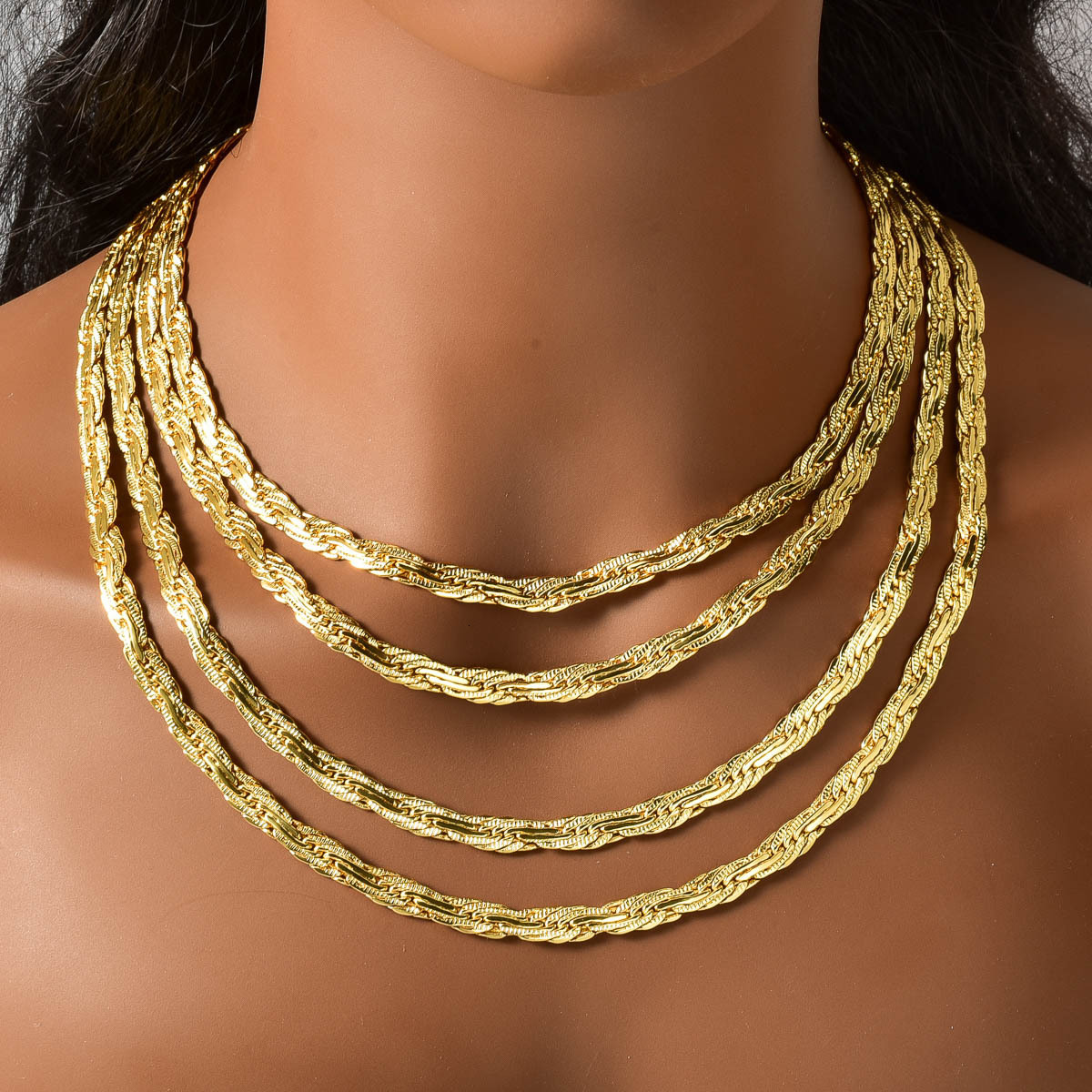 European American ins-style hip-hop plain fashionable minimalist design, gold-plated elegant and trendy clavicle chain, wholesale