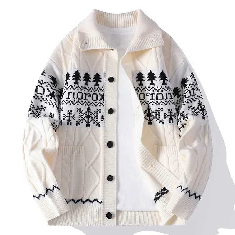 Legible Autumn and Winter Thicken Sweater Men Casual Loose Knitted Cardigan Male Turn Down Collar Sweatercoats Man T261019