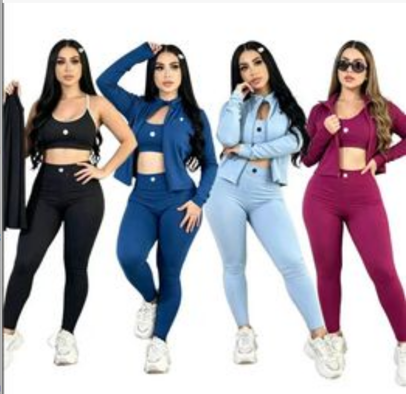 Fashion women's casual Tracksuits designer embroidered short jacket vest jogging pants breathable sweat absorbing yoga three piece set