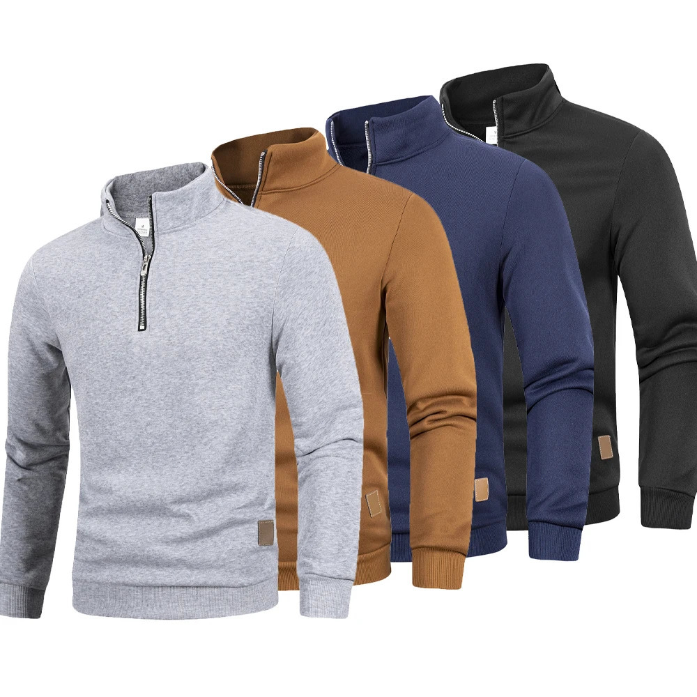 Autumn Mens Zipper Pullover Turtlenecks Warm Sweaters Solid Color Long Sleeved Fashion Male Casual Daily Sweatshirt Top 261019