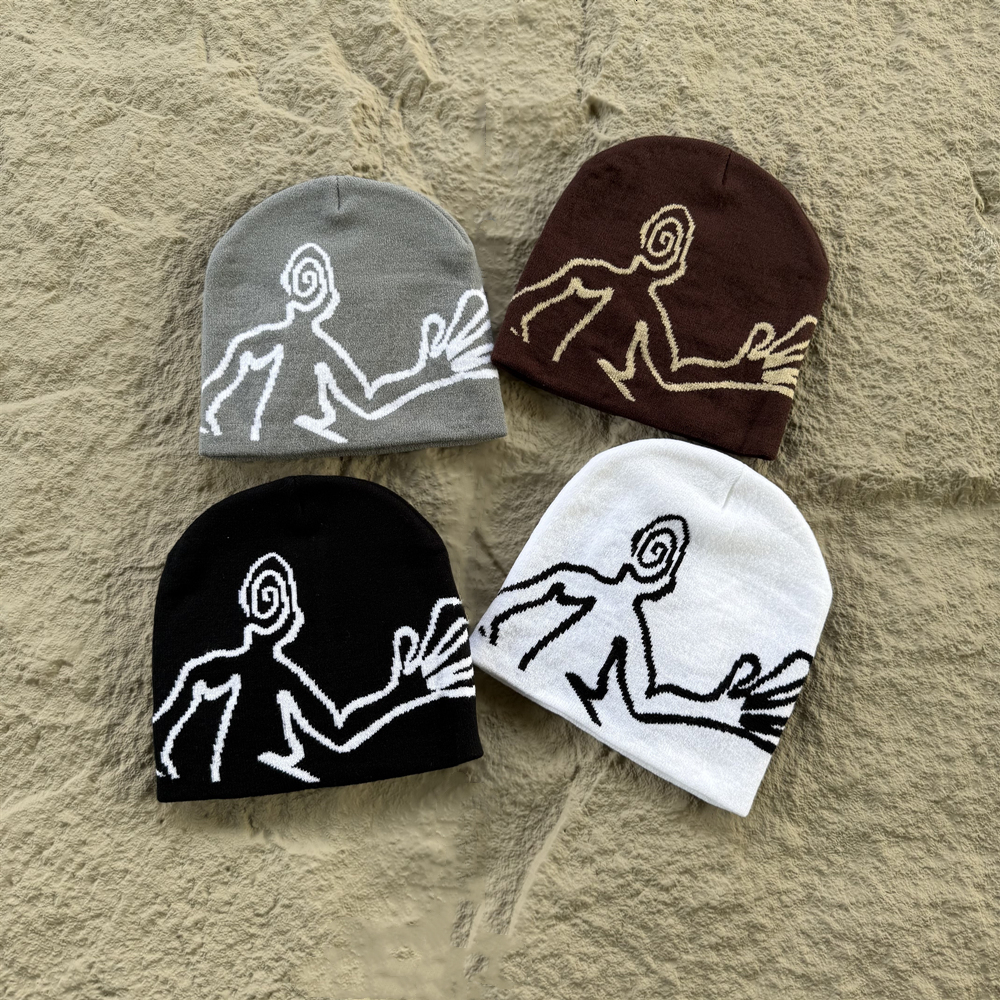 American Style Streetwear High Quality Frog Graphic Print Couple Casual Cap 100%Cotton Hip Hop Daily Outdoor Beanie Men Women J260511