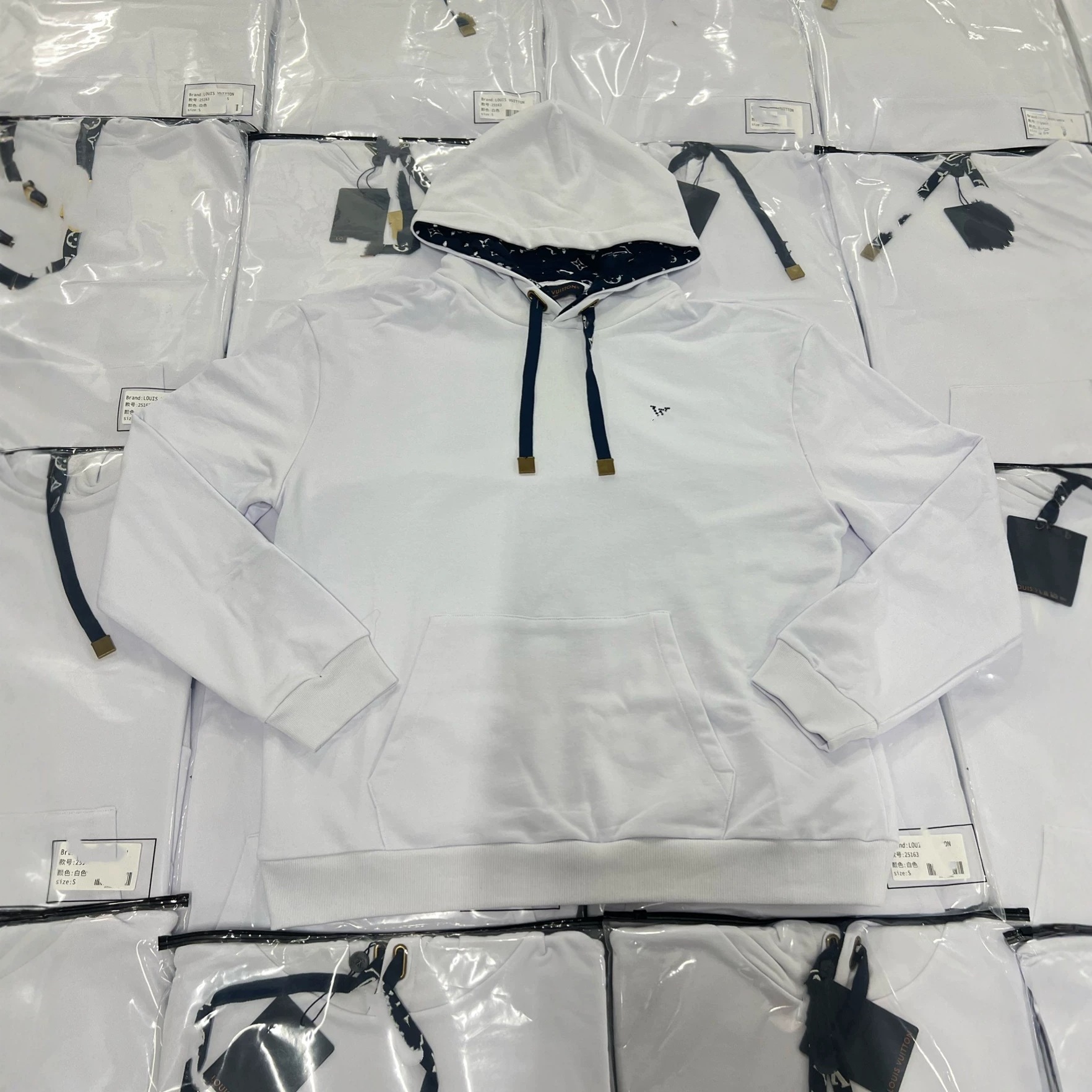 Correct version, designer luxury high-quality, oversized, trendy Korean-style hooded printed sweatshirt, long-sleeved men's top