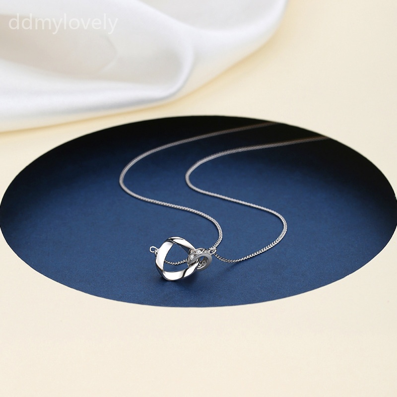 925 Sterling Silver Mobius Loop Pendant Necklace for Women, Romantic Heart Design with Cubic Zirconia