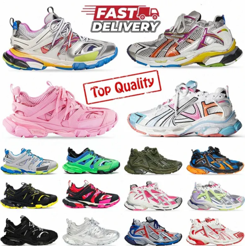 Designer Shoes 3.0 Womens Mens Track Shoes Paris Transmit Sense Sneakers Black white Pink fluorescent green Platform 3.0 Sneakers running shoes casu
