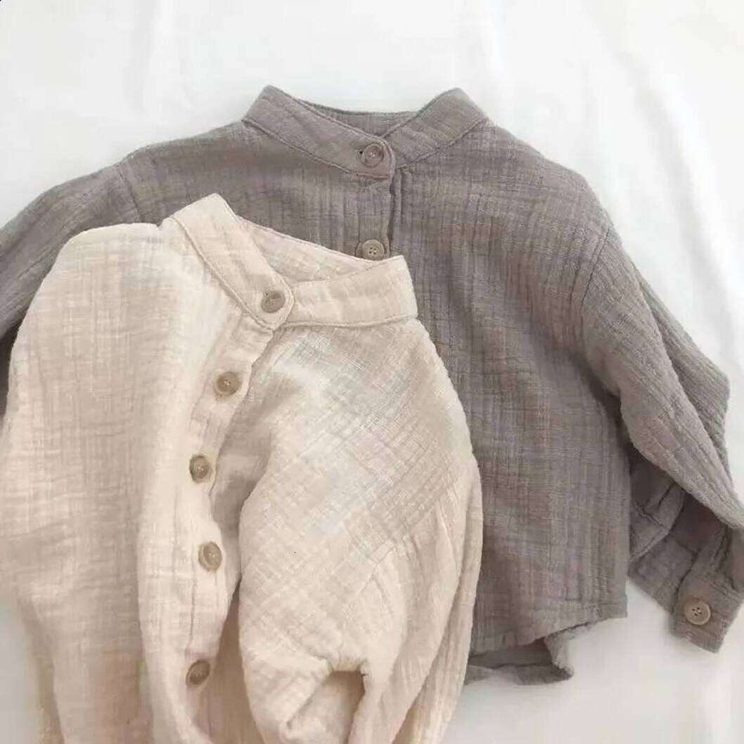 Girls Hoodie Spring Autumn Korean Childrens Cotton And Linen Standing Neck pullover Shirt Long Sleeved Loose Top Cr