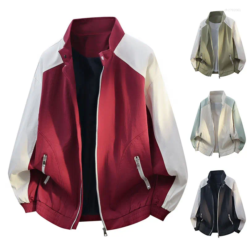 Unisex Sport Jacket Men Outdoor Patchwork Breathable Running Cycling Coat Autumn Spring Women Zipper Pocket Travel Casual