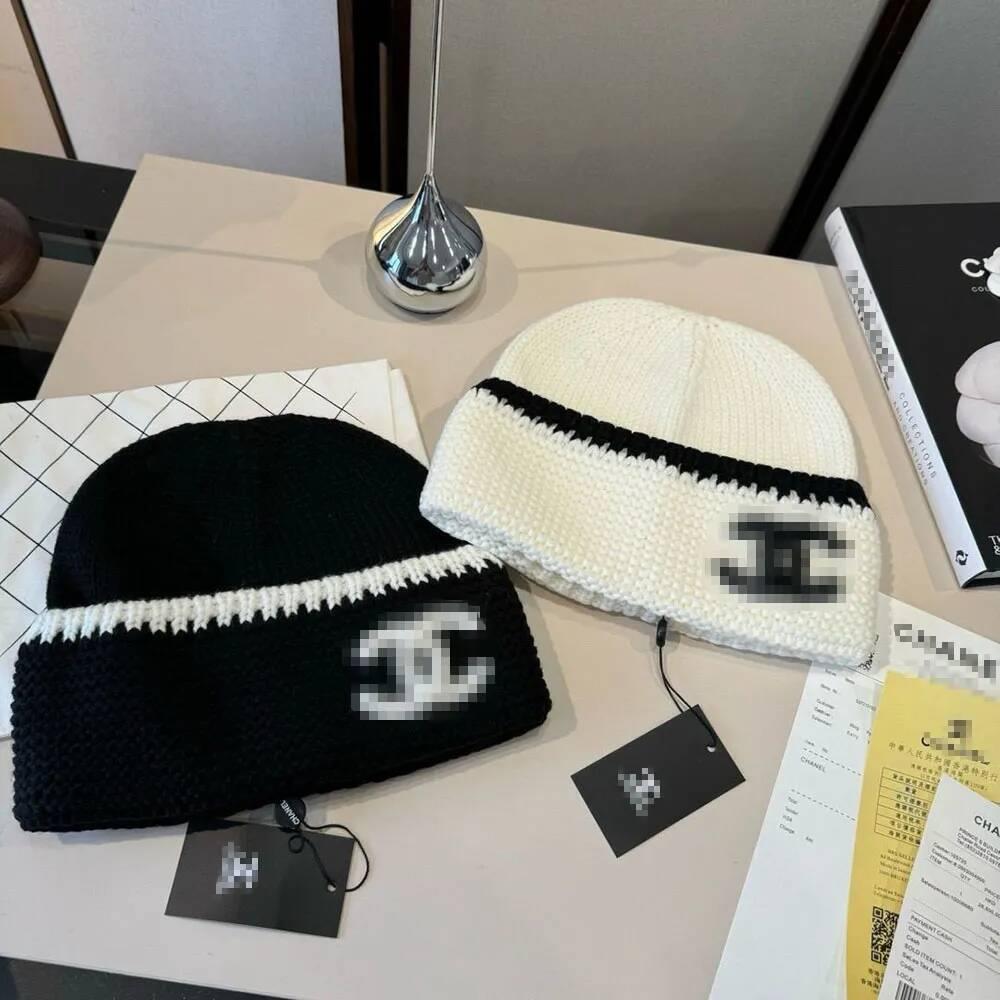 Black chan beanie Bonnet high quality Autumn Winter Knitted Cap Women Fashion Wool Designer Casual Hat Beanie AAA