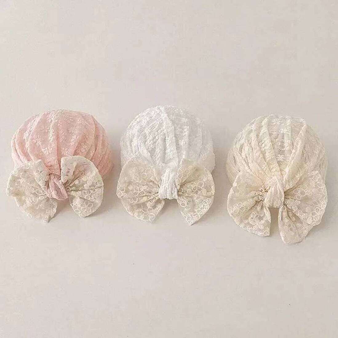 Kids Hats Kids baby Hair Accessories Summer Thin Hats Turban Cute Bow Lace Newborn Boy Girl Indian Caps Infant Baby Headwear Photogra